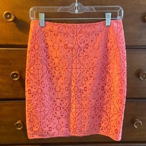 Pink lace a-line pencil skirt by Banana Republic, like new!